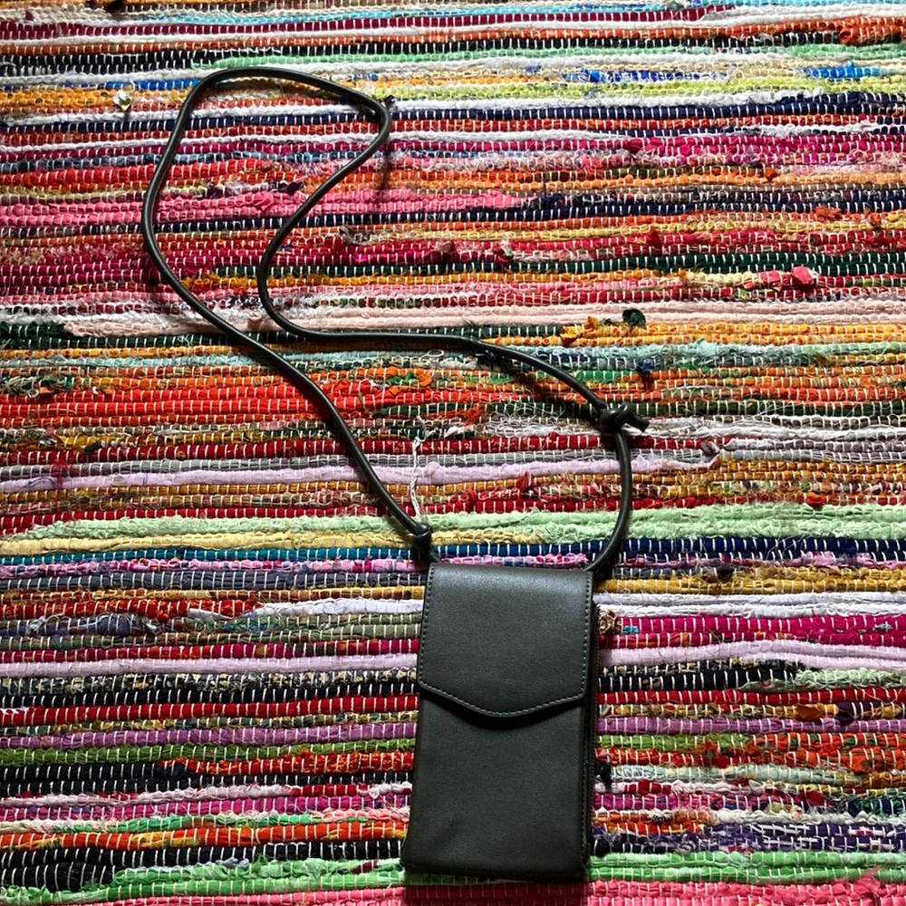 Dark gray faux leather Crossbody bag